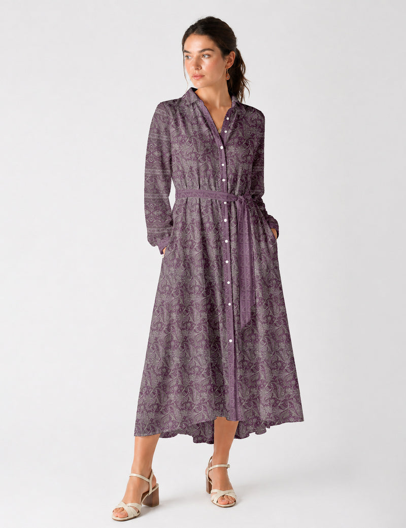 Long shirt dress - Pink Paisley