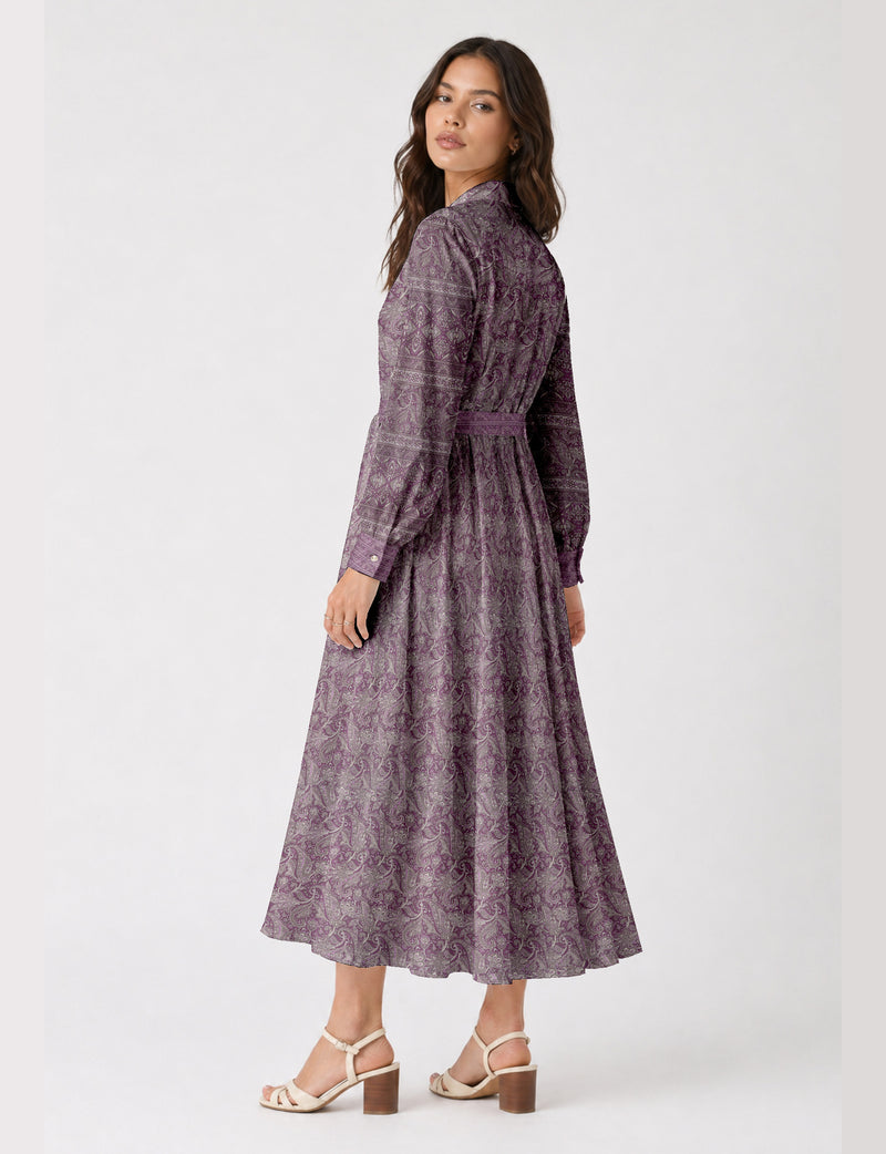 Long shirt dress - Pink Paisley