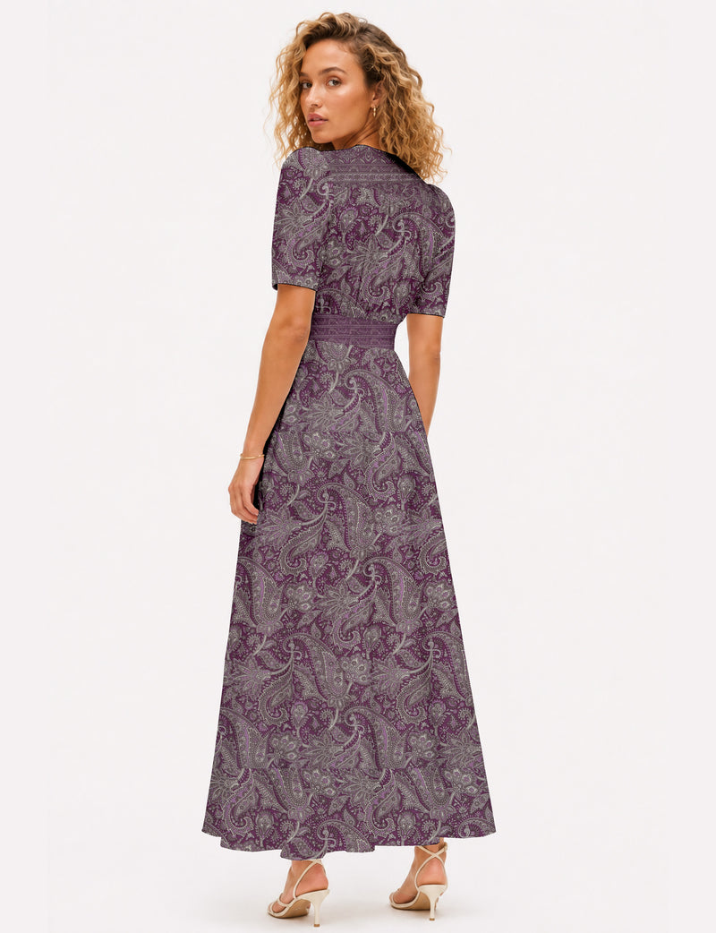 Maxi romantic dress - Pink Paisley