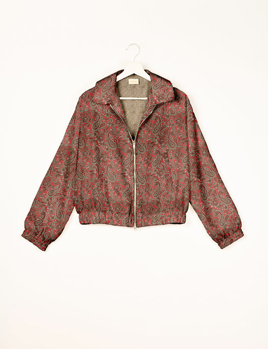 Blouson aviateur - Motif cachemire rose