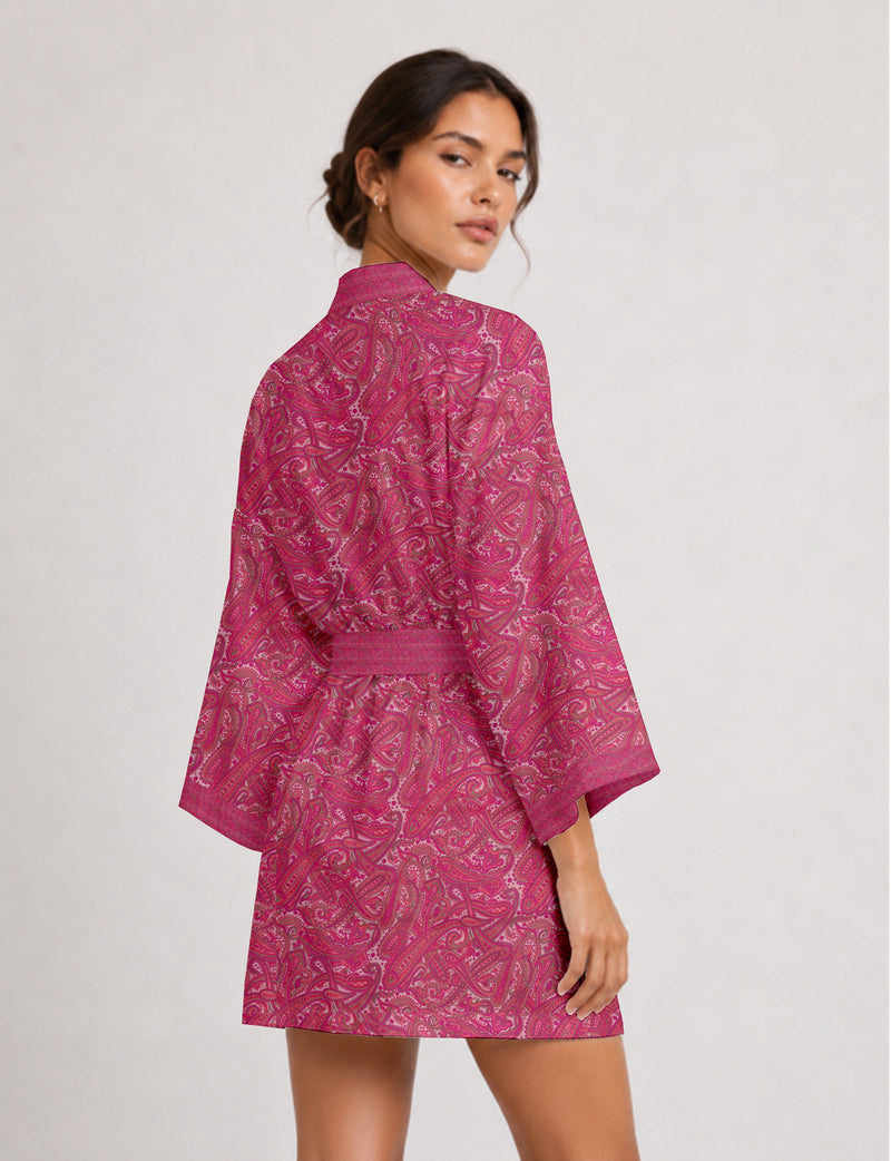 Short kimono robe -  Paisley