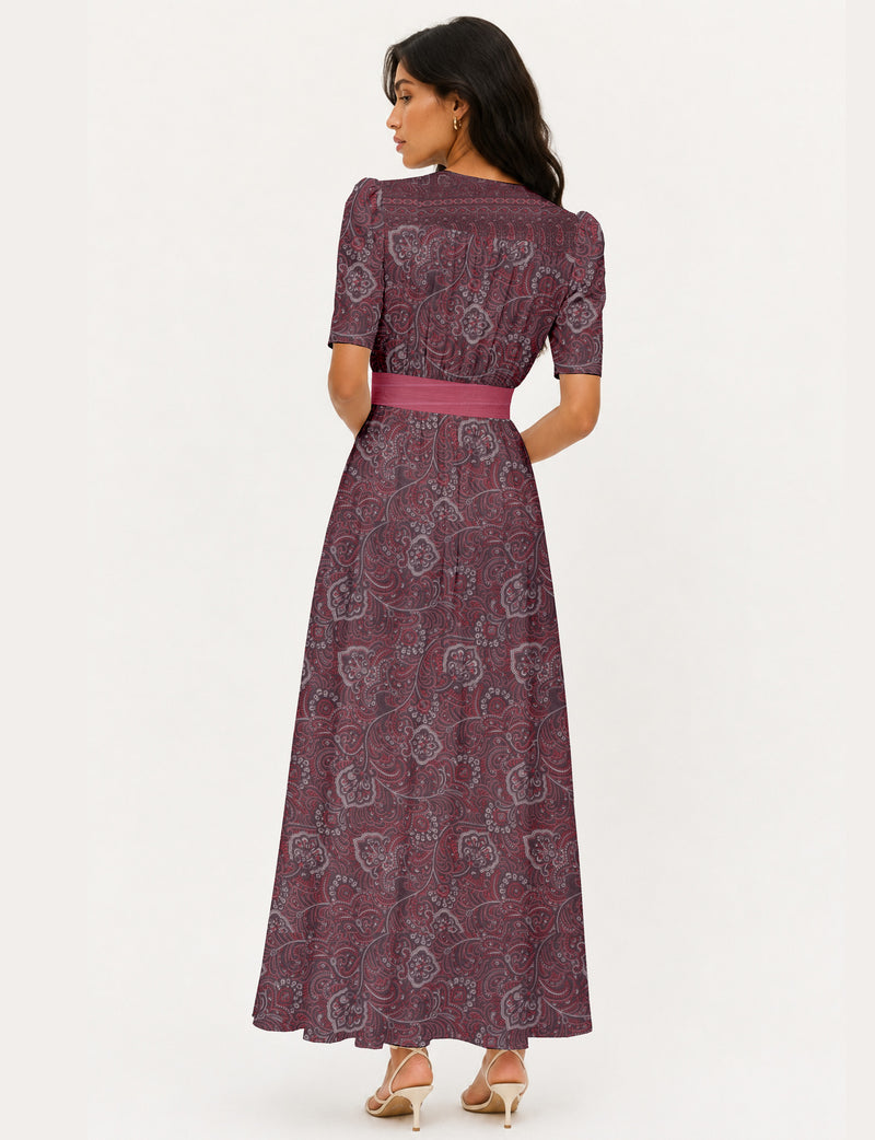 Maxi romantic dress - Pink Tropical