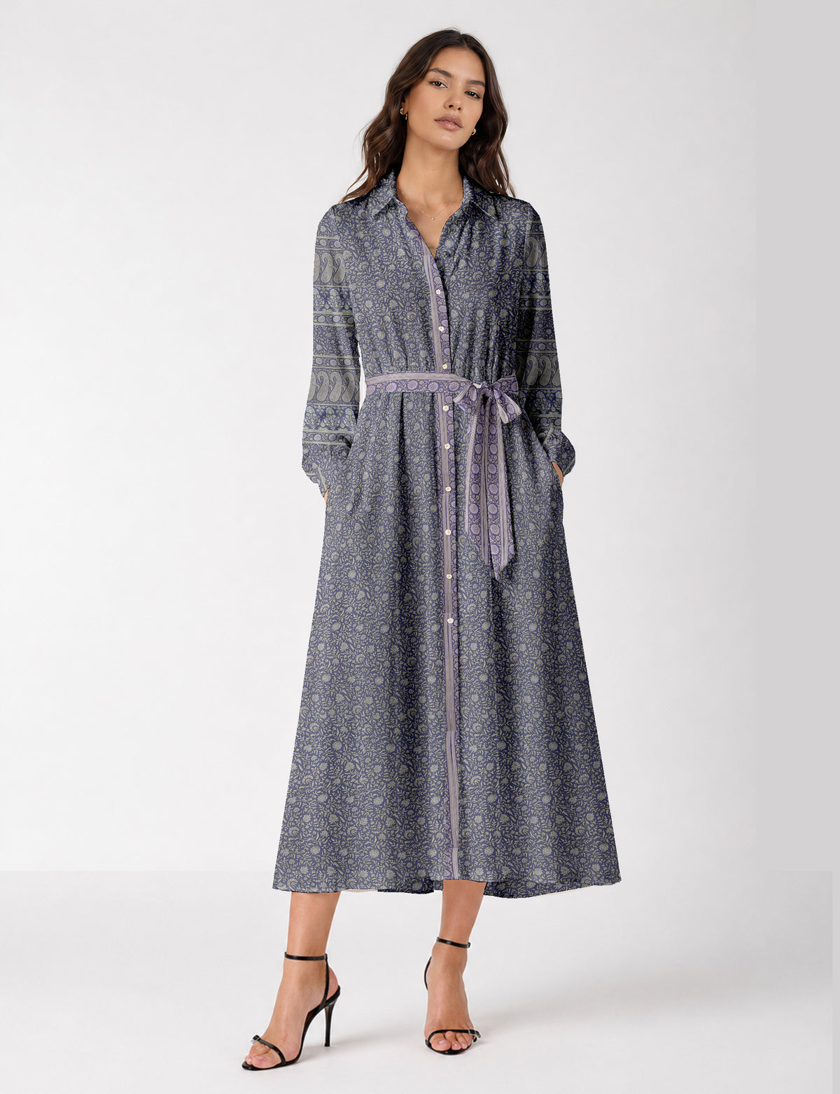 Long shirt dress - Purple Tropical