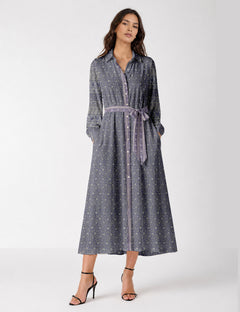 Long shirt dress - Purple Tropical