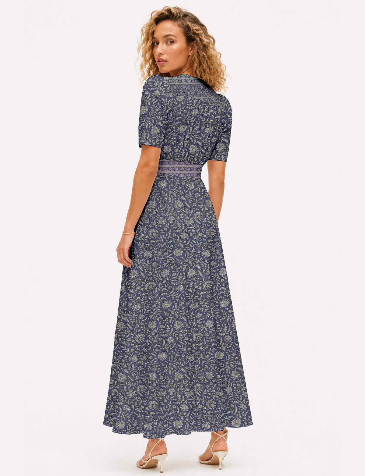 Maxi romantic dress - Purple Tropical