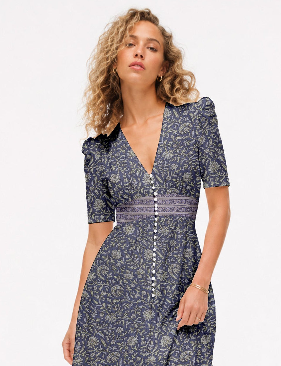 Maxi romantic dress - Purple Tropical