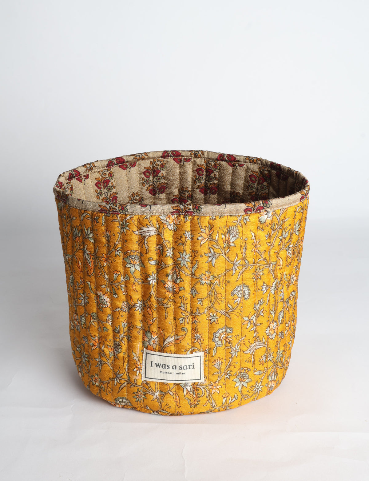 Quilted storage basket - Yellow Tropical