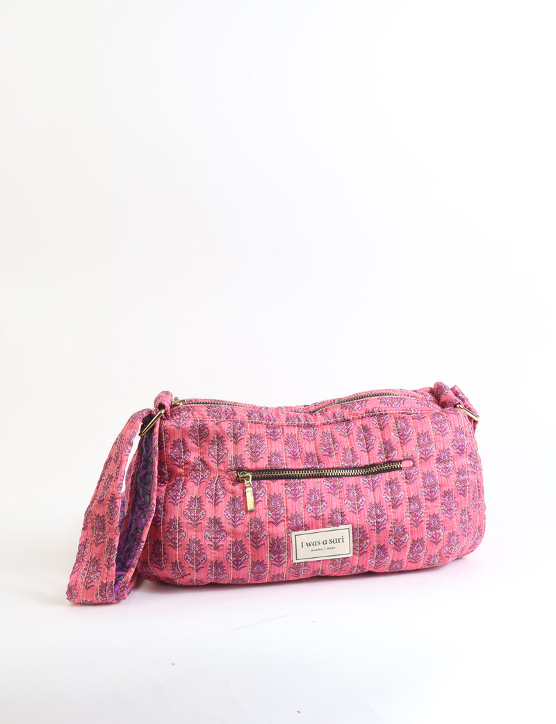 Quilted sling bag - Pink Tropical