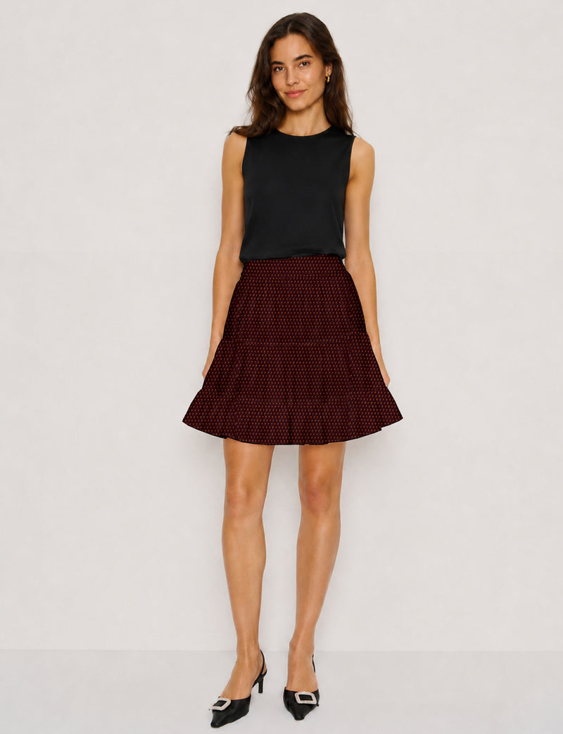 Short tiered skirt - Red