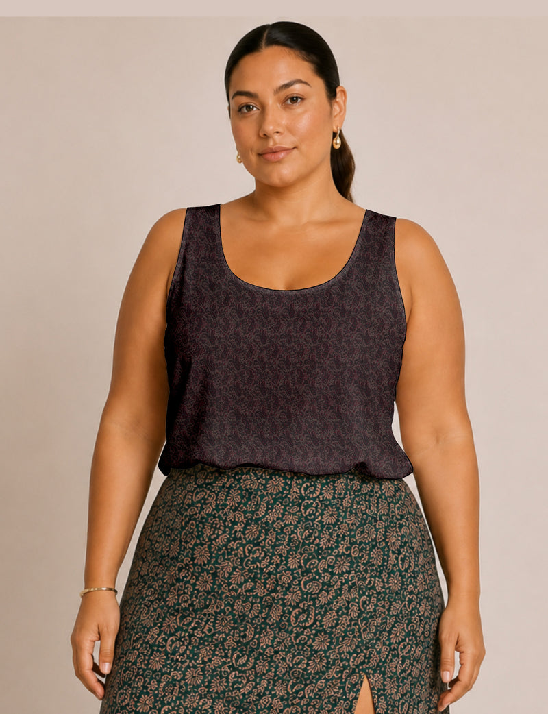 Blusa smanicata - Paisley rosso