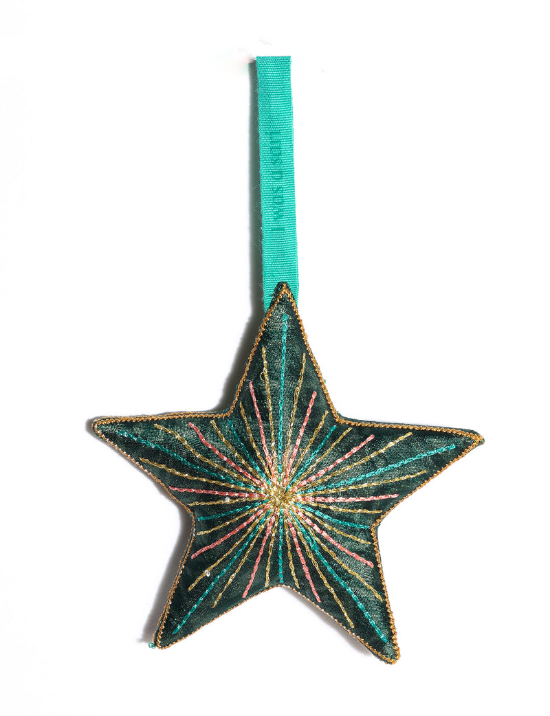 Timeless star ornament - Green Abstract