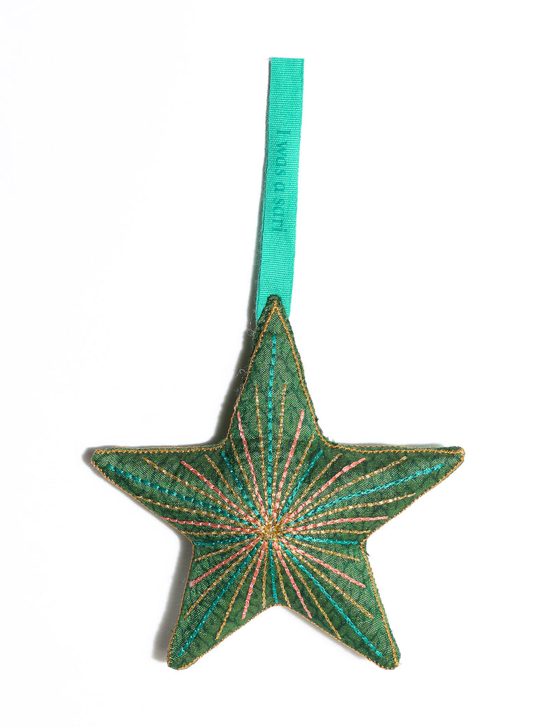 Timeless star ornament - Green Abstract