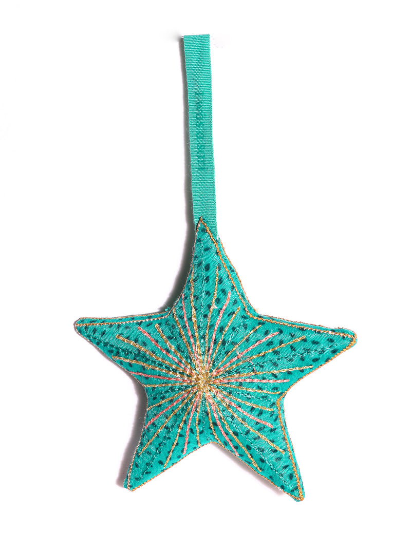 Timeless star ornament - Green Abstract