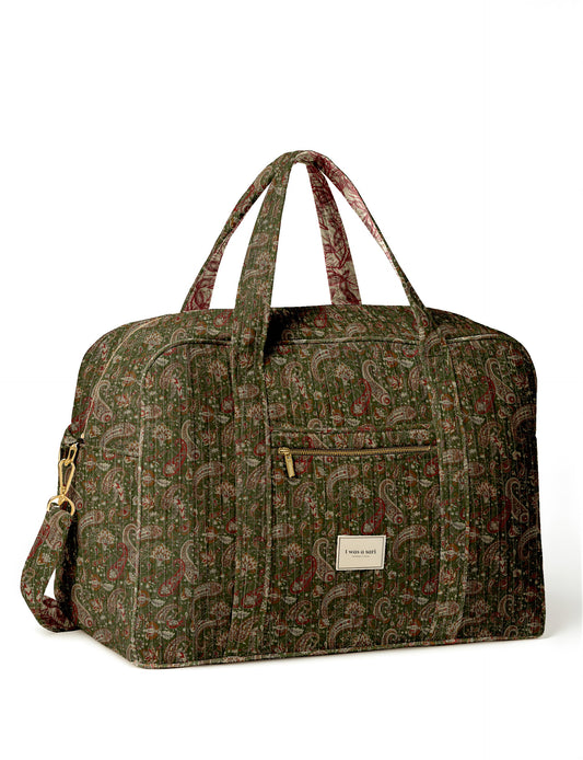 Quilted duffle bag - Green Paisley