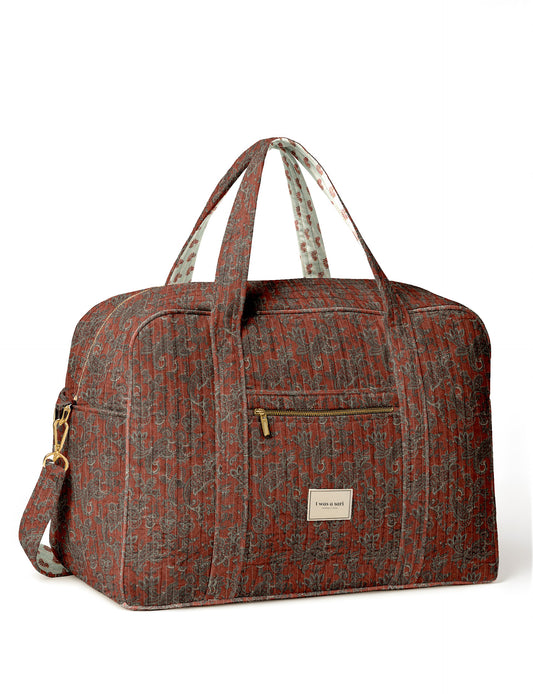 Quilted duffle bag - Red Paisley