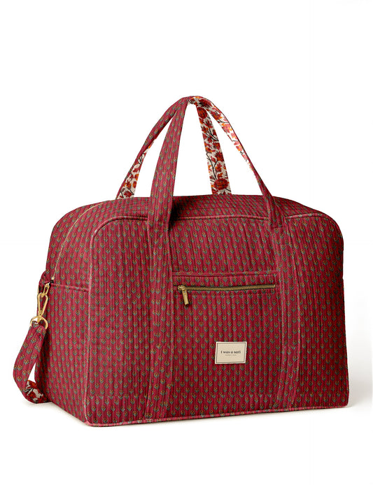 Quilted duffle bag - Red Leaves