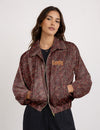 GOLD LOVE BOMBER JACKET - Brown Paisley