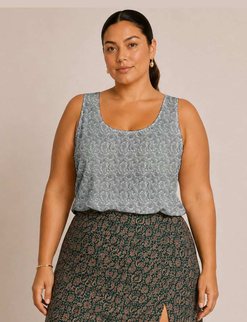 Sleeveless blouse - White Tropical