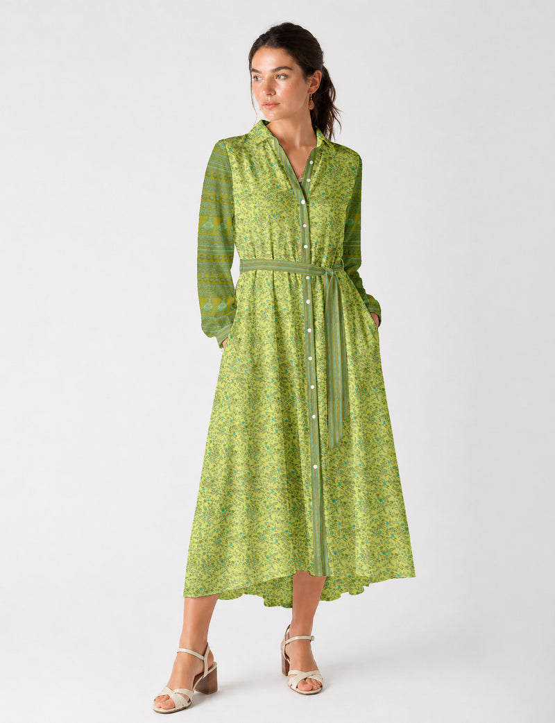 Long shirt dress - Yellow Floral
