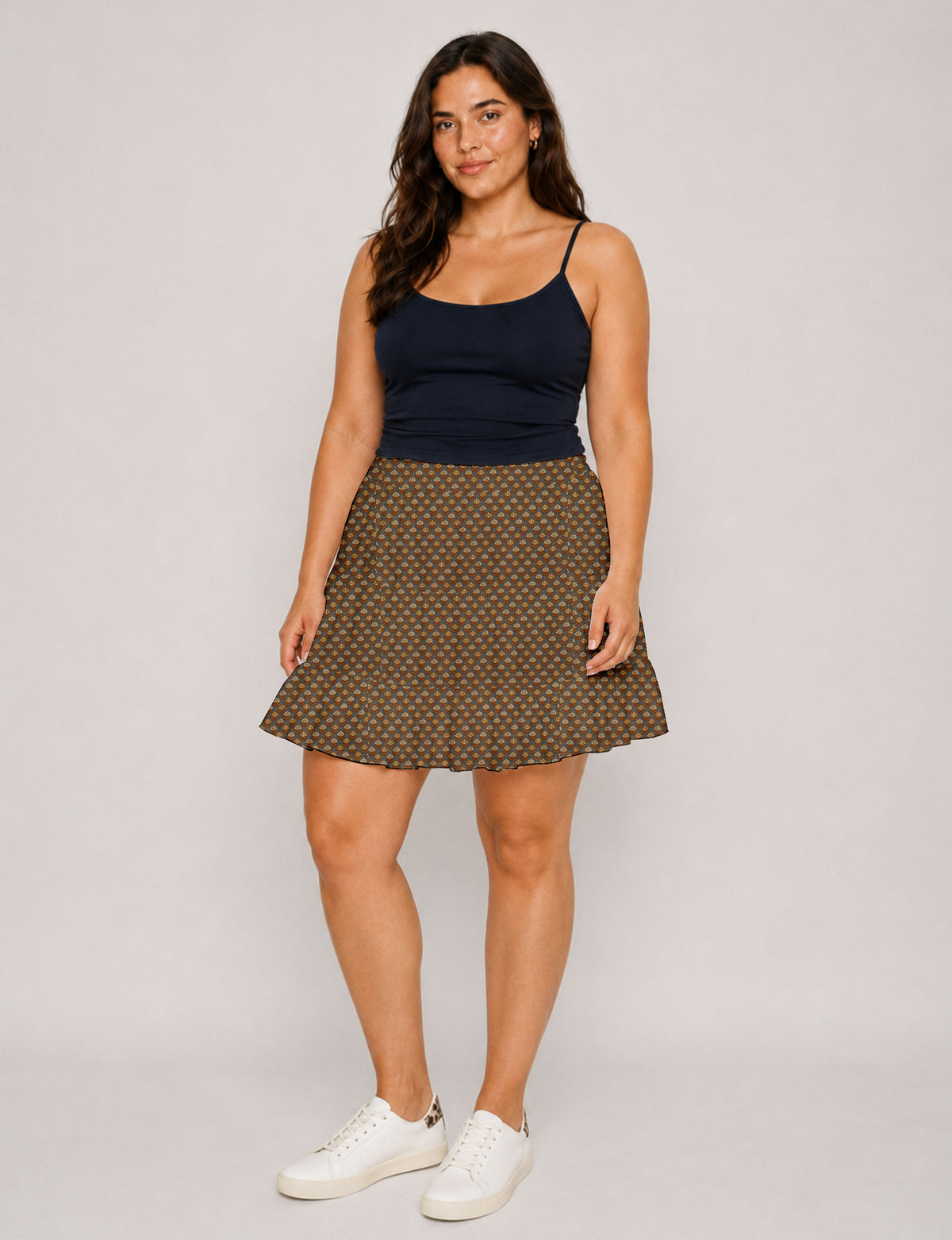 Short tiered skirt - Yellow Floral