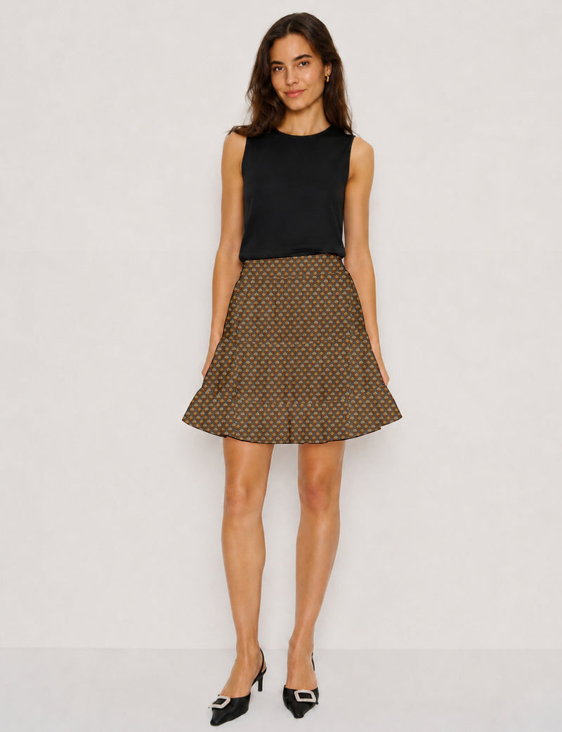 Short tiered skirt - Yellow Floral