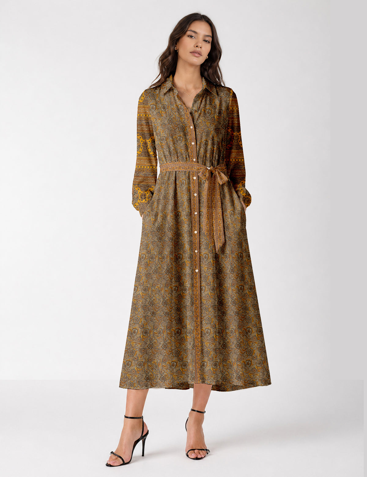 Long shirt dress - Yellow Tropical