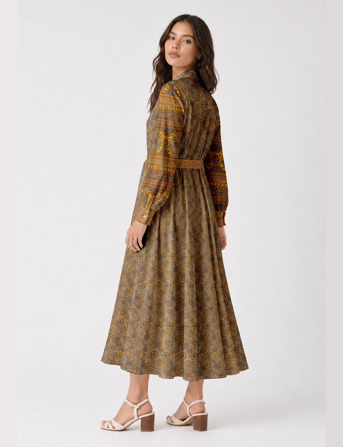 Long shirt dress - Yellow Tropical
