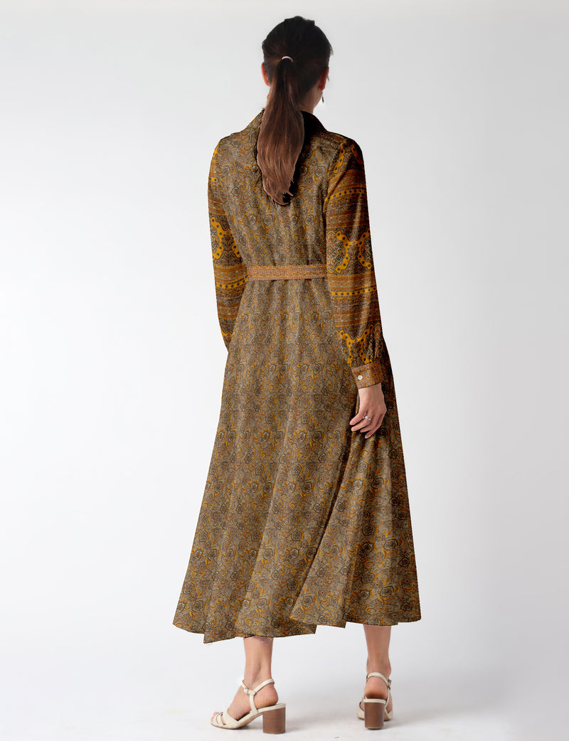 Long shirt dress - Yellow Tropical