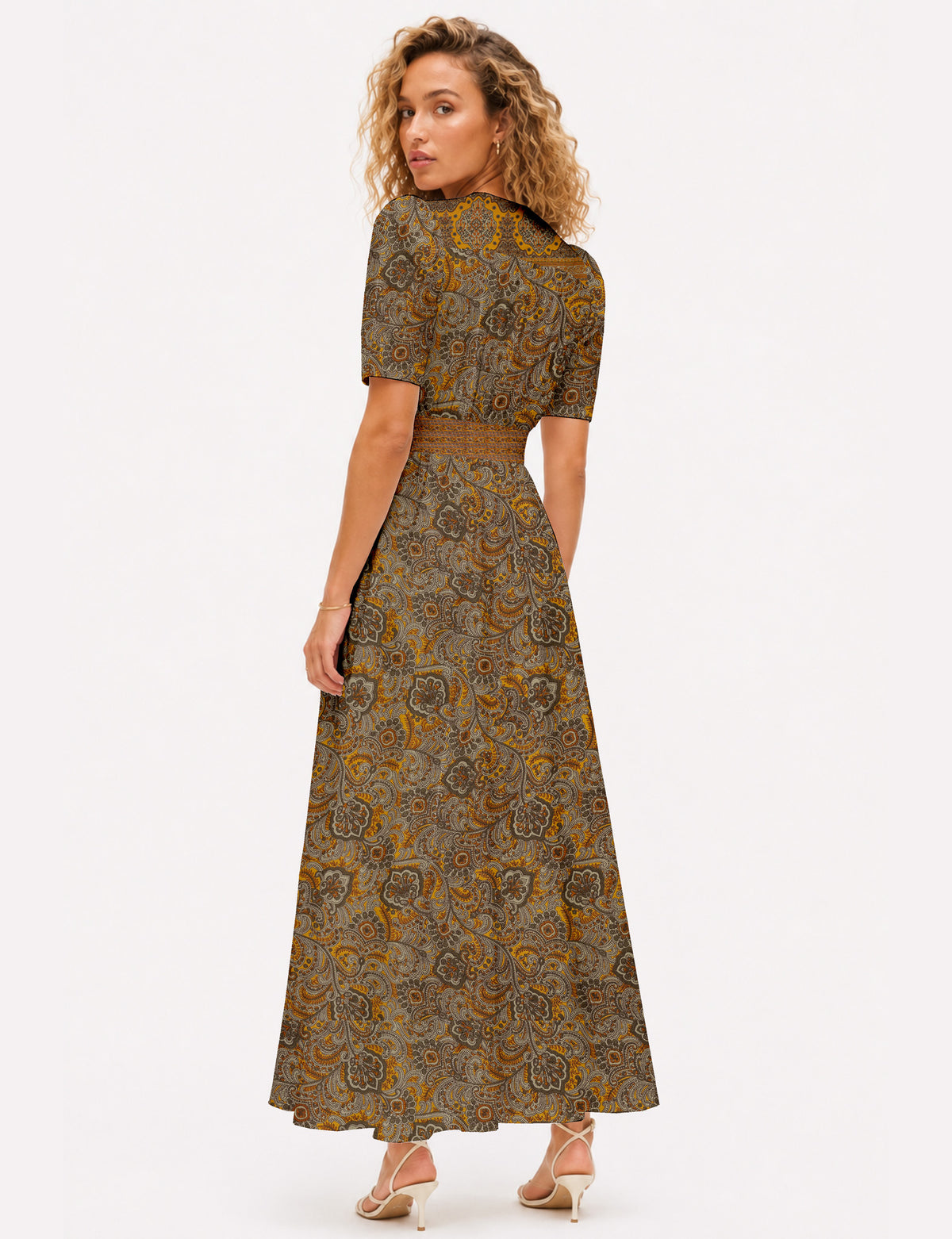 Maxi romantic dress - Yellow Tropical