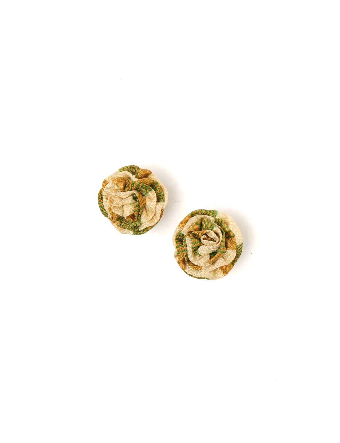 Elevate your elegance with Ruffle Earrings, delicate fabric studs showcasing Indian Aari embroidery. These eco-friendly earrings feature intricate floral patterns, embodying ethical and green fashion. Hypoallergenic and skin-friendly, our studs make a stylish statement in sustainable accessorizing."




